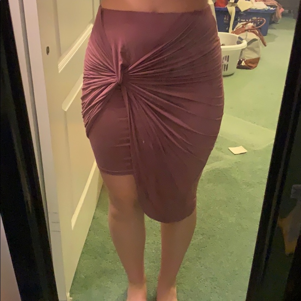 Uneven wrap skirt